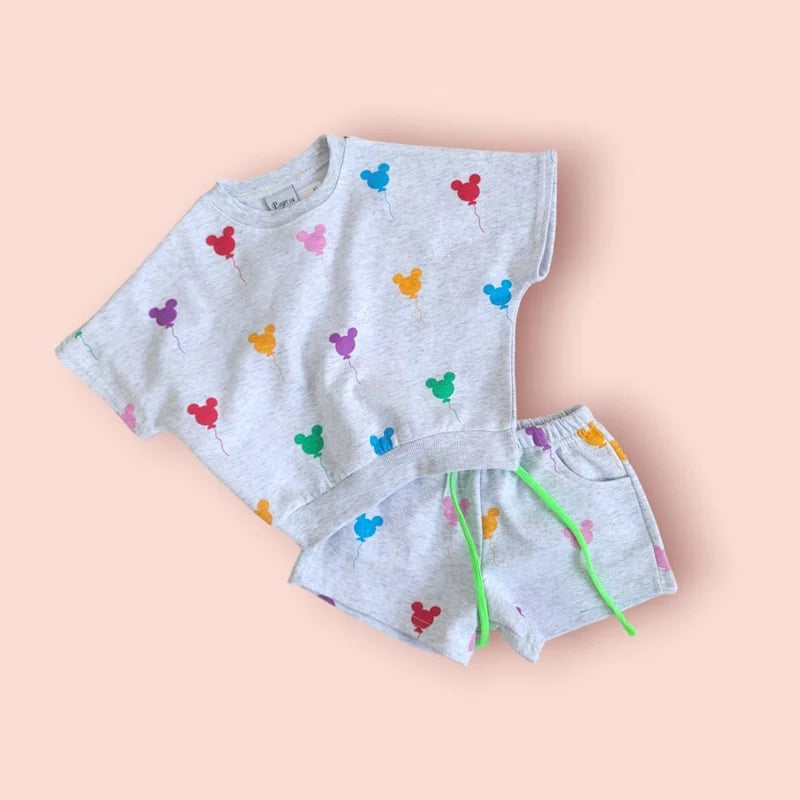 Balloon M Top & Bottom Short Set