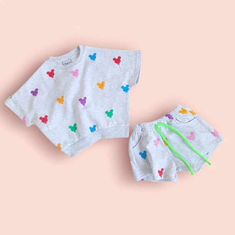 Balloon M Top & Bottom Short Set