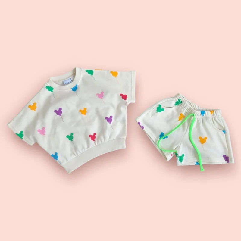 Balloon M Top & Bottom Short Set