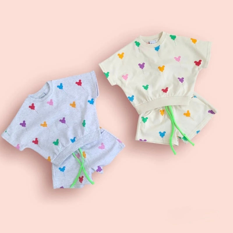 Balloon M Top & Bottom Short Set