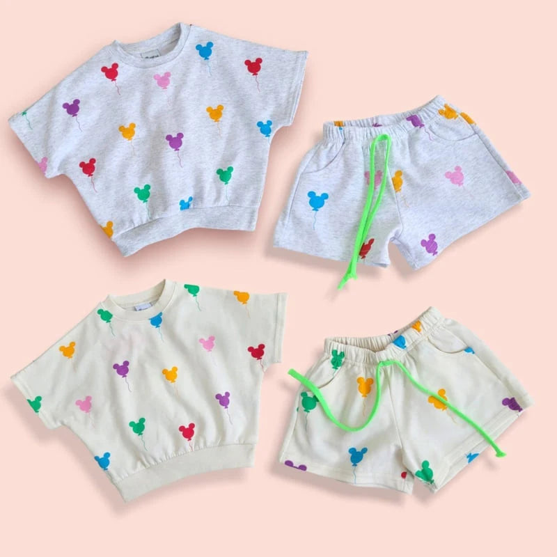 Balloon M Top & Bottom Short Set